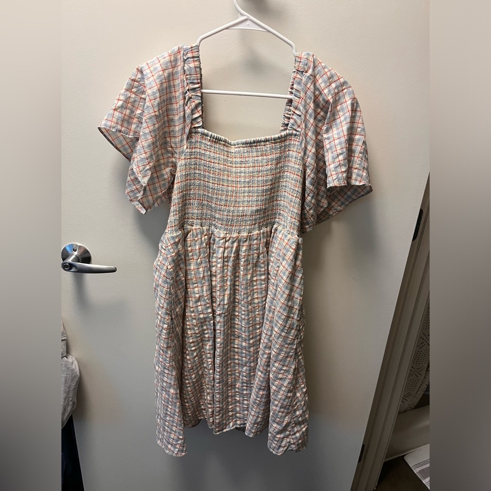 Beautiful Madewell size medium plaid peasant dress